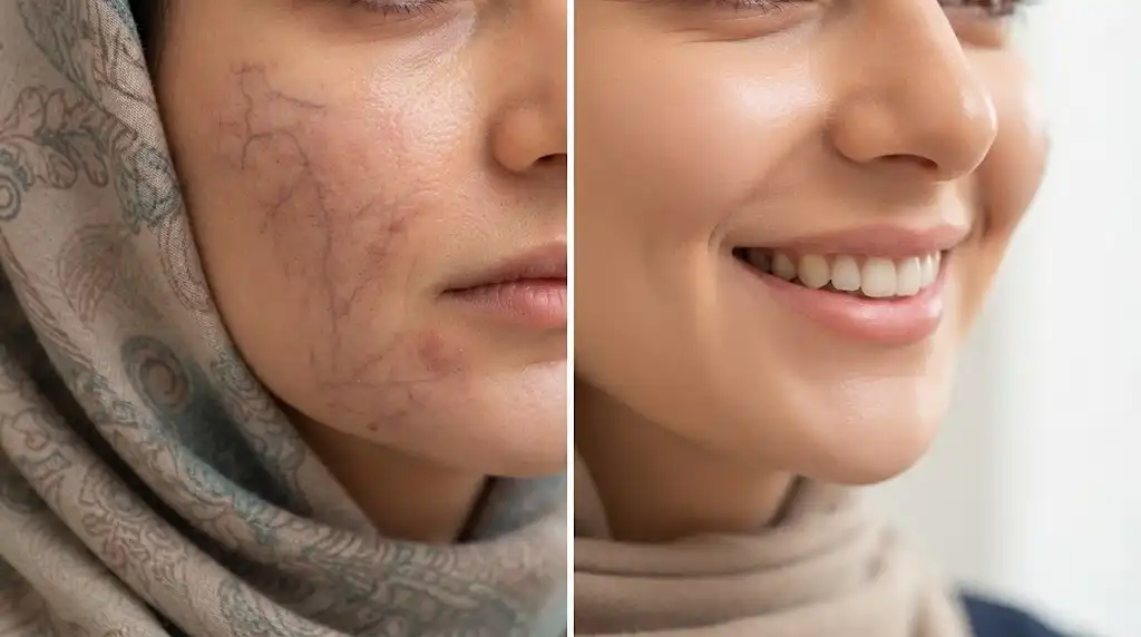 لیزری که رگ های صورت را برای همیشه محو می کند